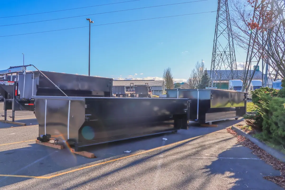 Roll-off dumpster ready for waste disposal at job site for Construction Dumpster Rental in Winona